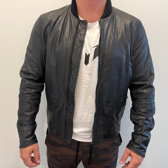 Men’s Paul Smith Leather Bomber Jacket Size M - Picture 1 of 4
